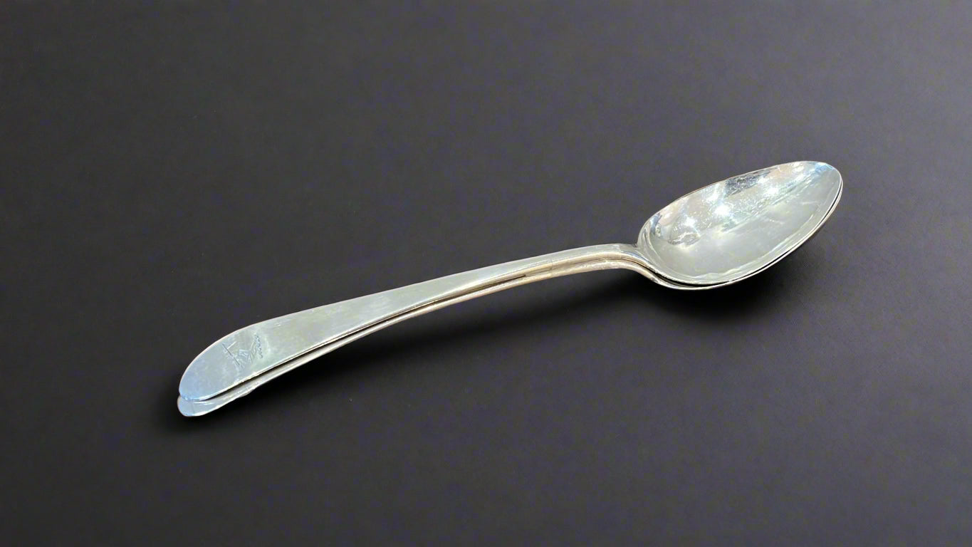 pair of american silver tablespoons