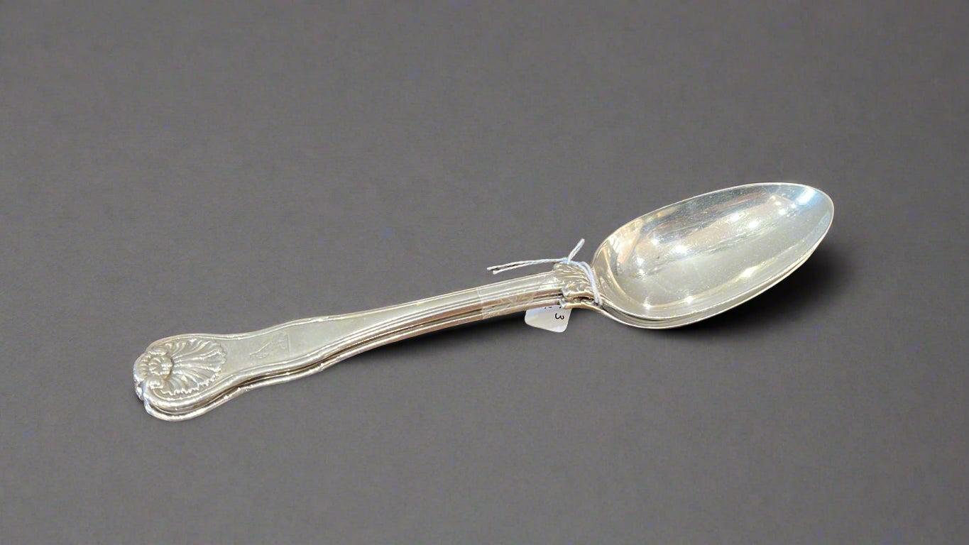 pair of georgian silver dinner spoons