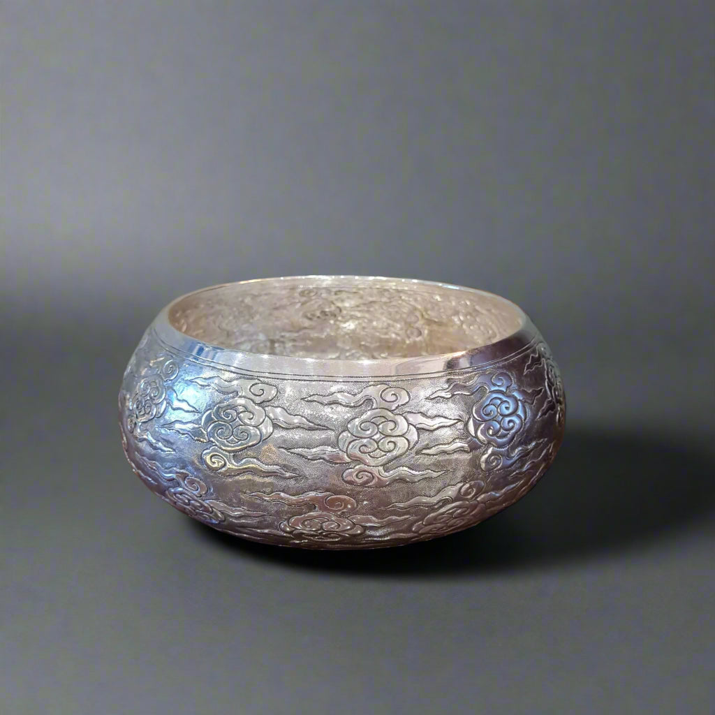 cambodian silver bowl