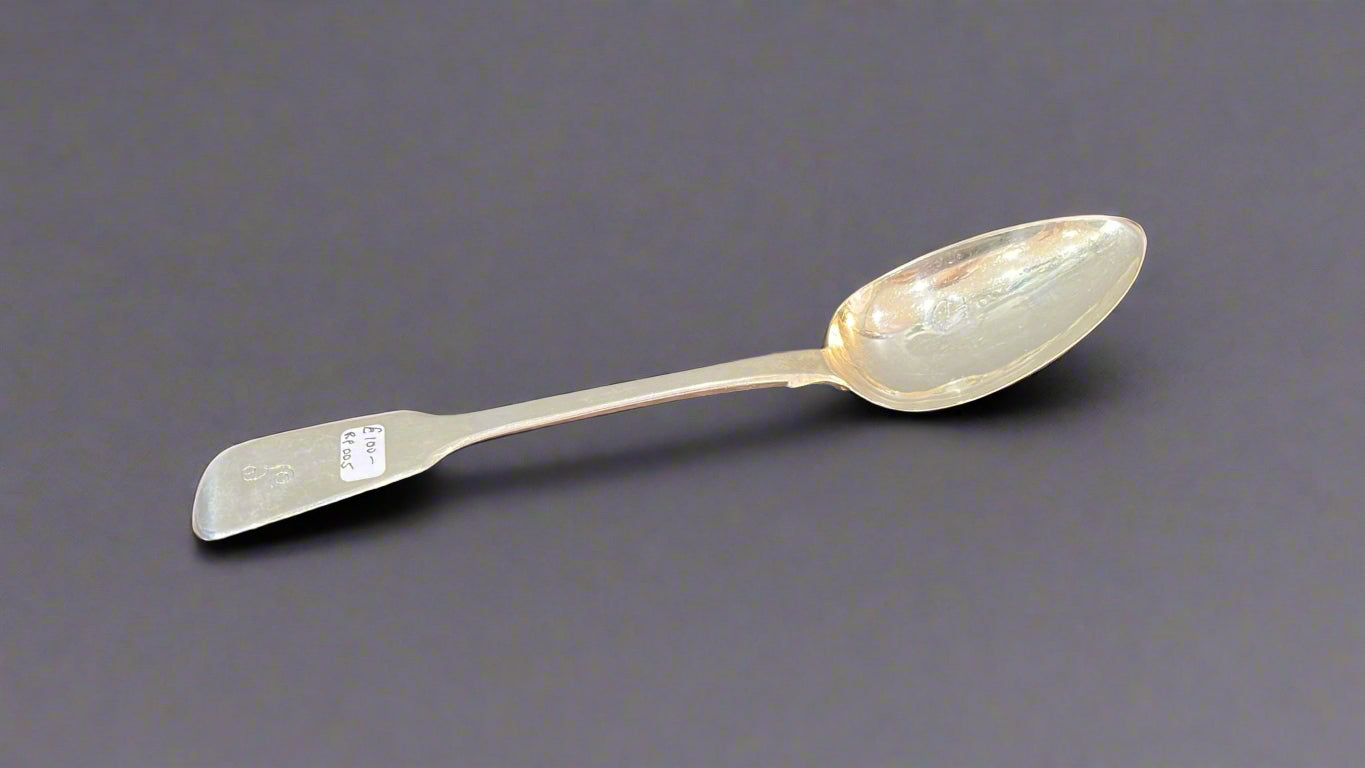 Silver serving spoon