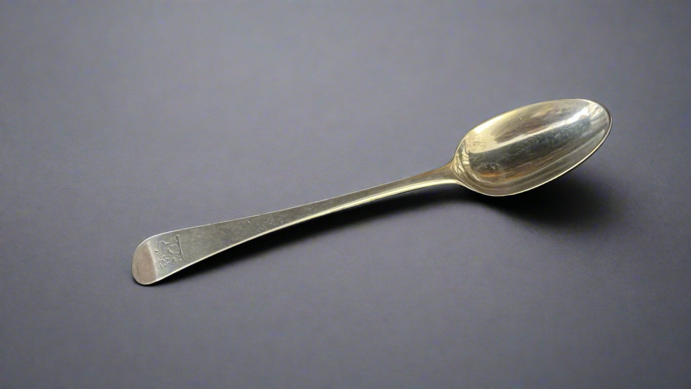 Georgian silver dessert spoon 1758