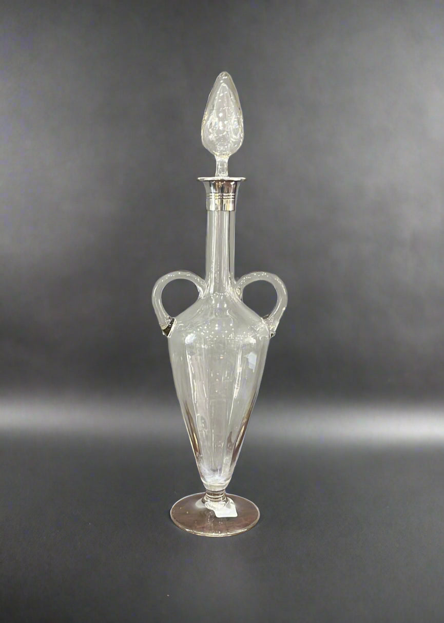 silver topped art nouveau decanter