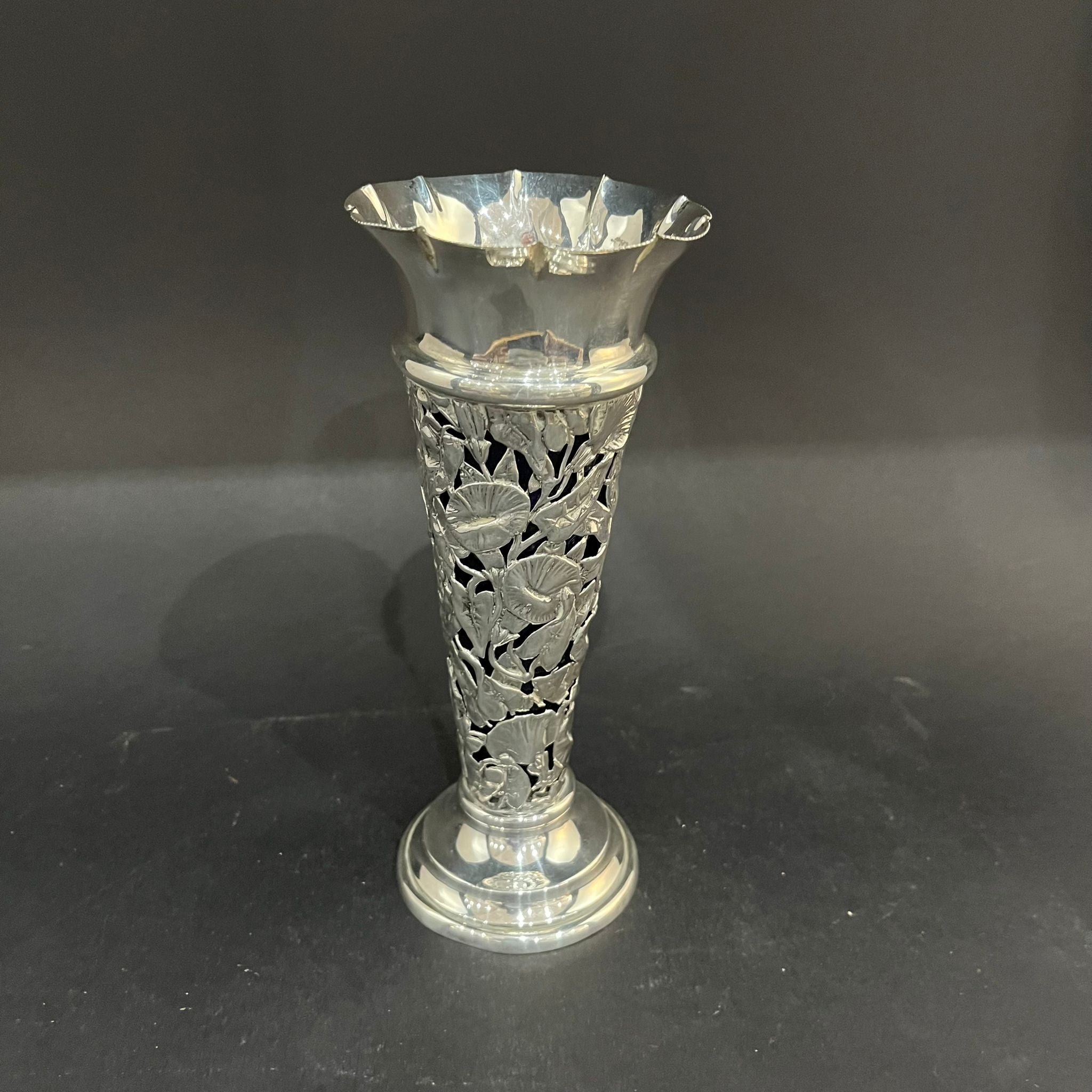 silver bud vase