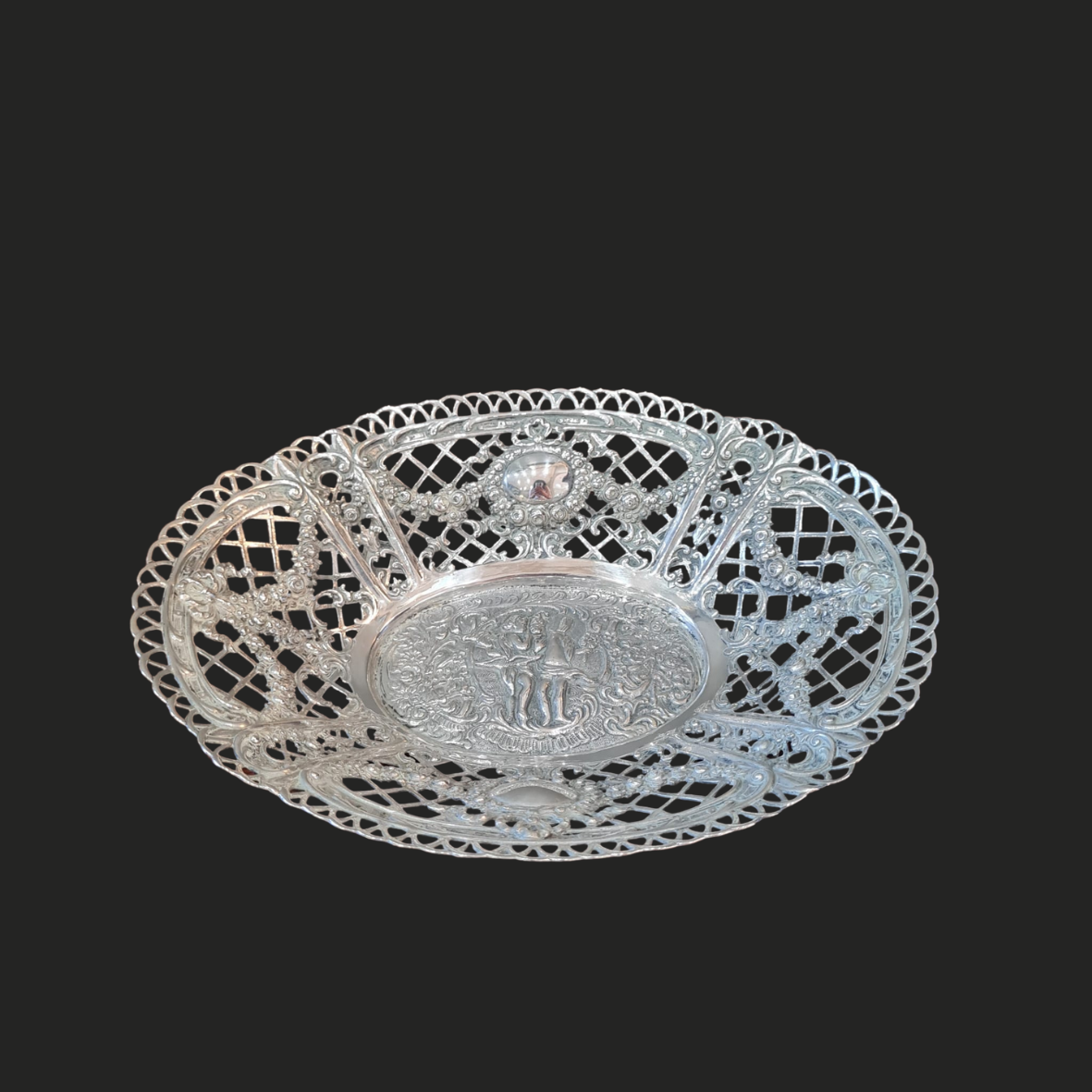 silver pierced bowl